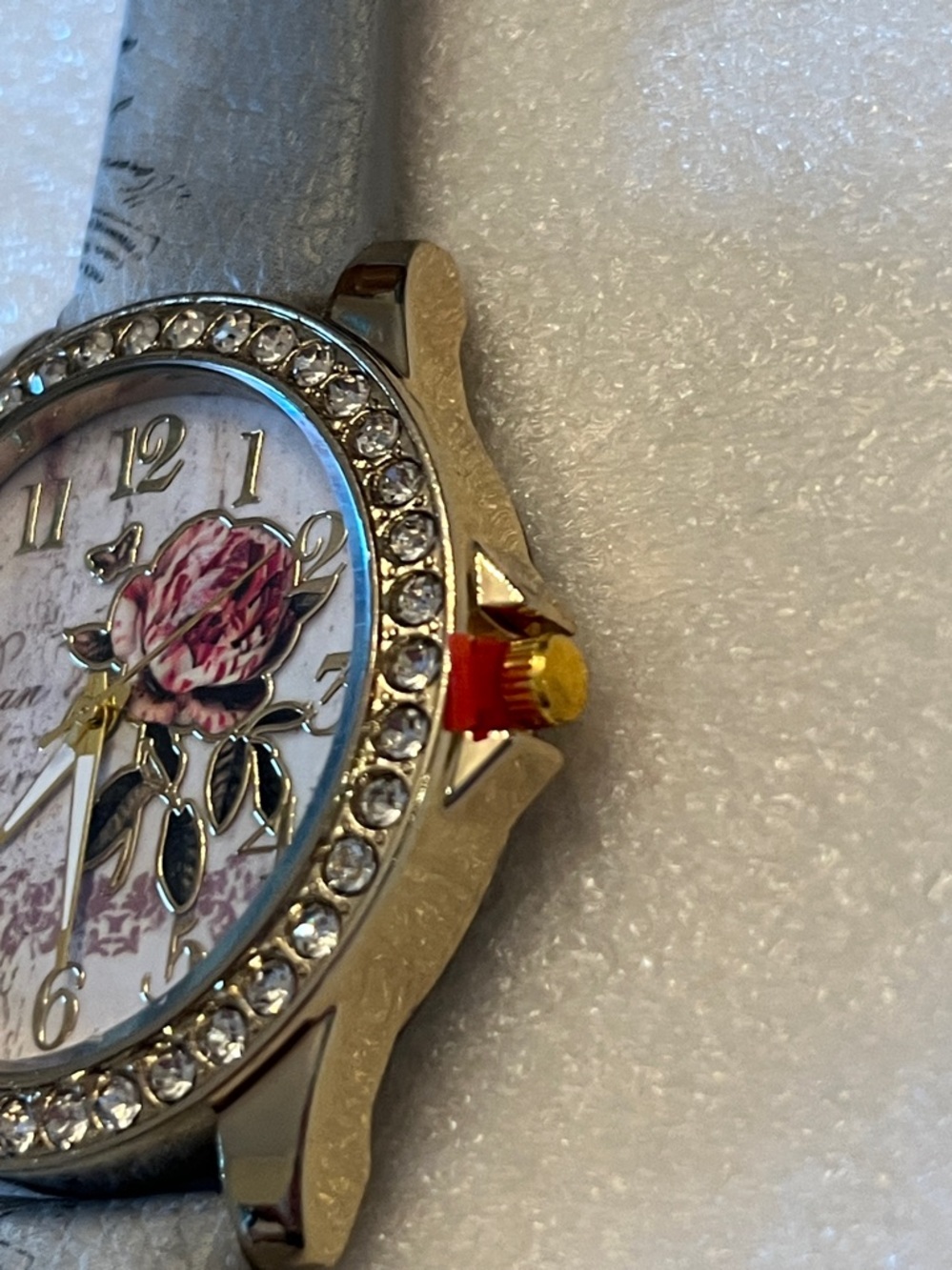 Floral Dial Rhinestone Accent Women's Watch in Light grey - Picture 5 of 7